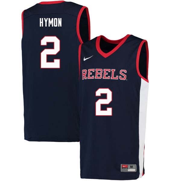 Marcanvis Hymon Ole Miss Rebels NCAA Men's Navy #2 Stitched Limited College Football Jersey JBE1558LT